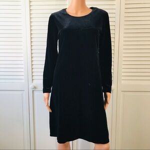 VERTIGO PARIS Black Velvet Long Sleeve Dress Size Large